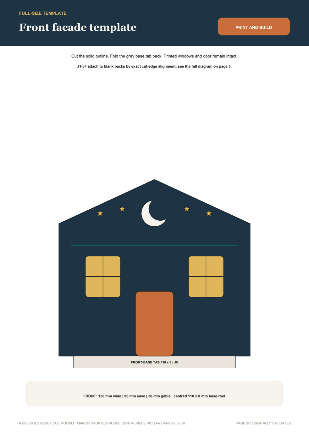 Genuine final Moonlit Manor printable template page
