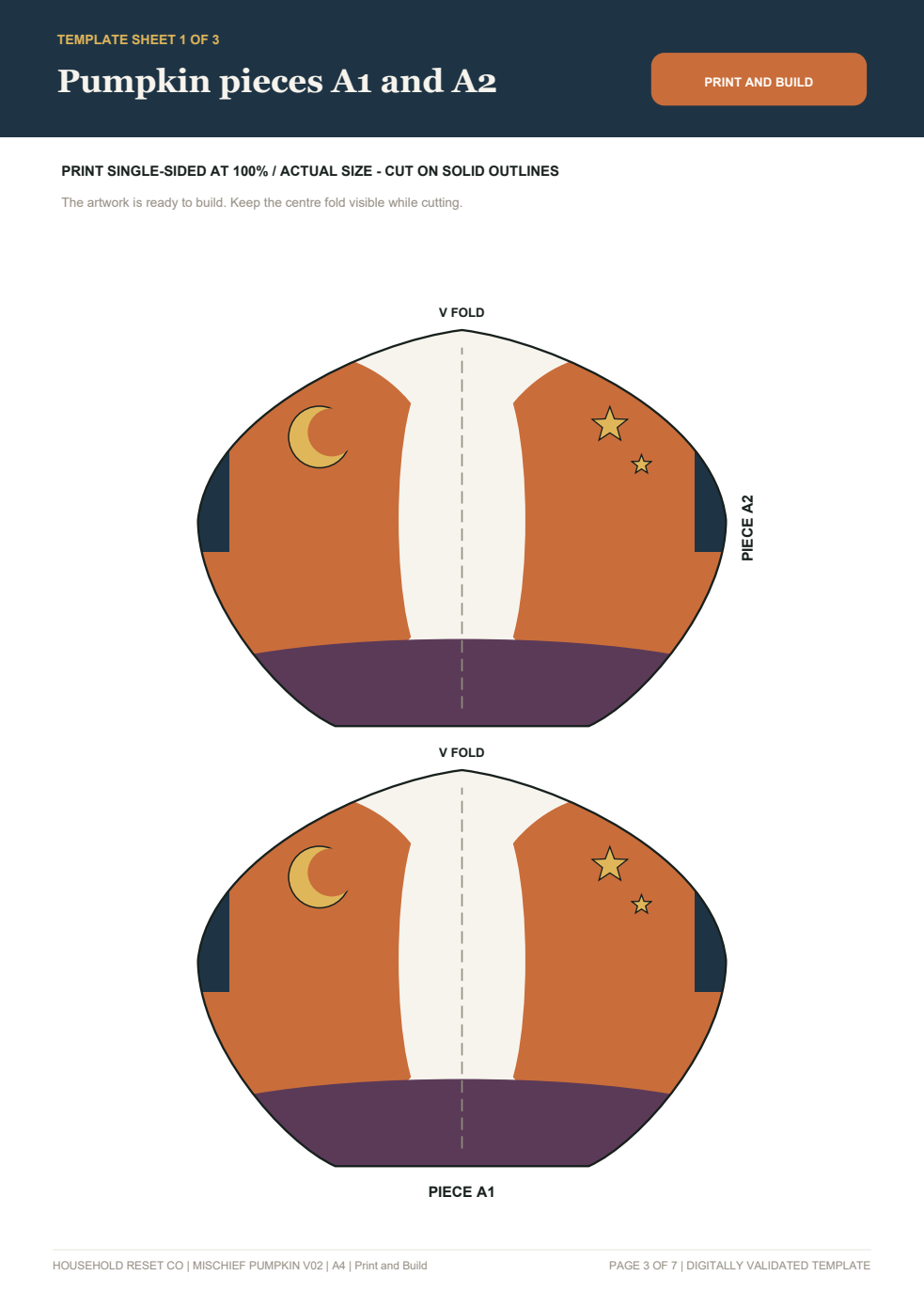 Genuine final Mischief Pumpkin printable template page